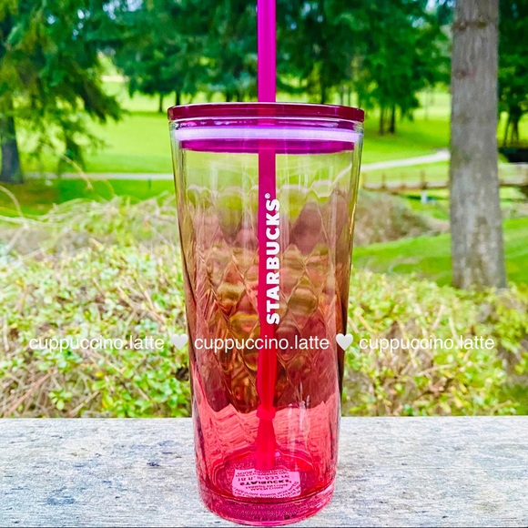 💖LAST FEW🧡Starbucks 2021 Pink & Coral Glass Tumbler - Picture 7 of 8